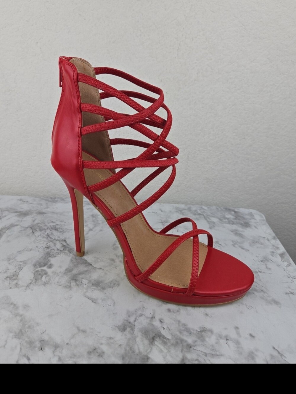 Shoe Republic LA Red Strappy High Heel Sandal